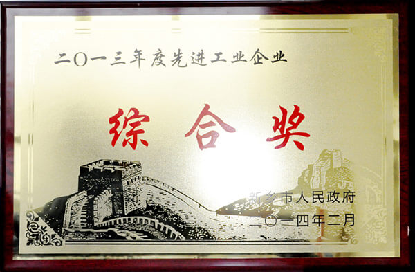 2013年**工業(yè)企業(yè)綜合獎(jiǎng)